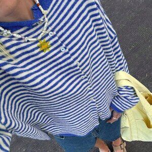 Casual Women's Vivid Style Street Loose Striped Knit Cardigan Sweater